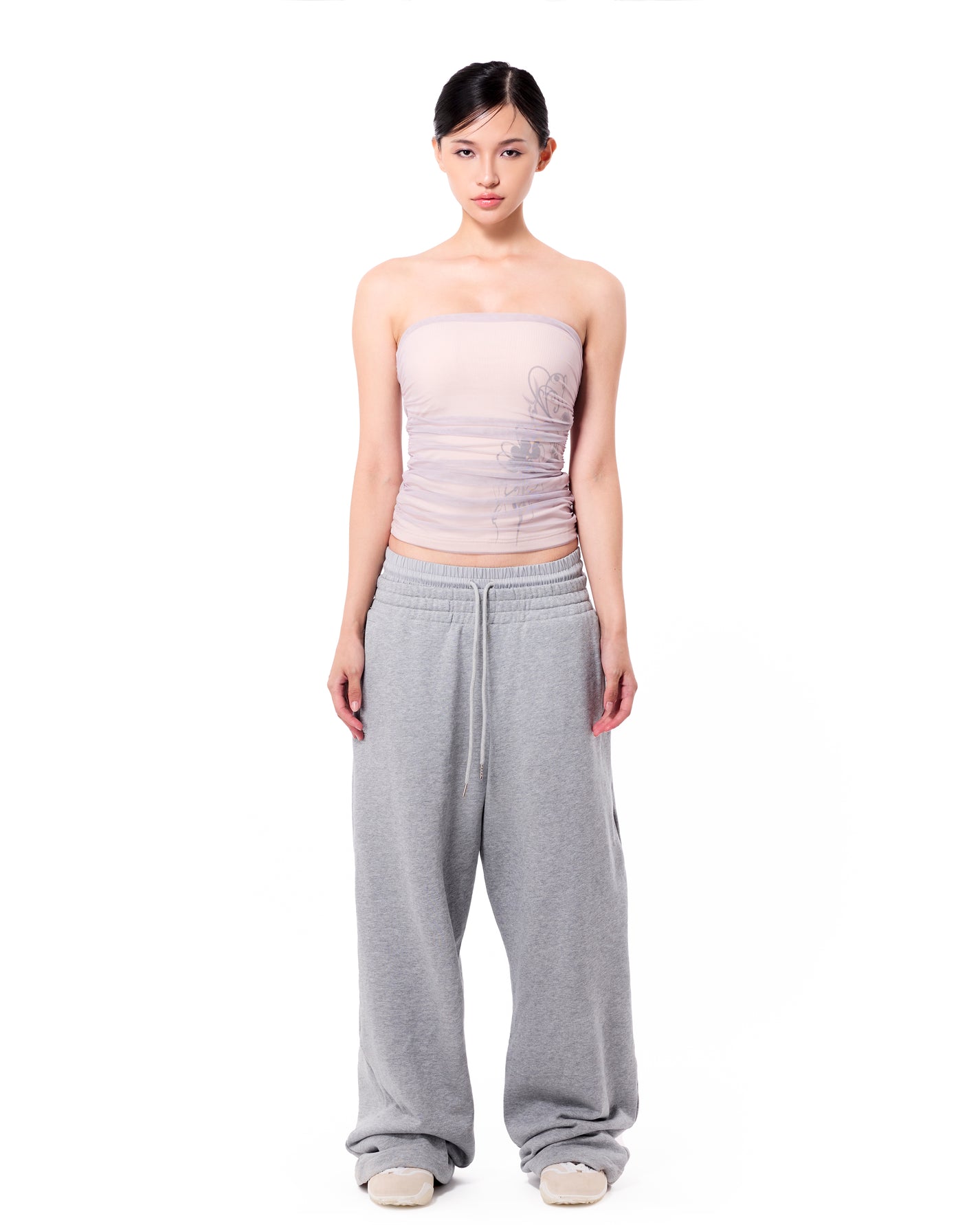 Chrisinni x Miki Unisex Double Waistband Sweatpants - Gray