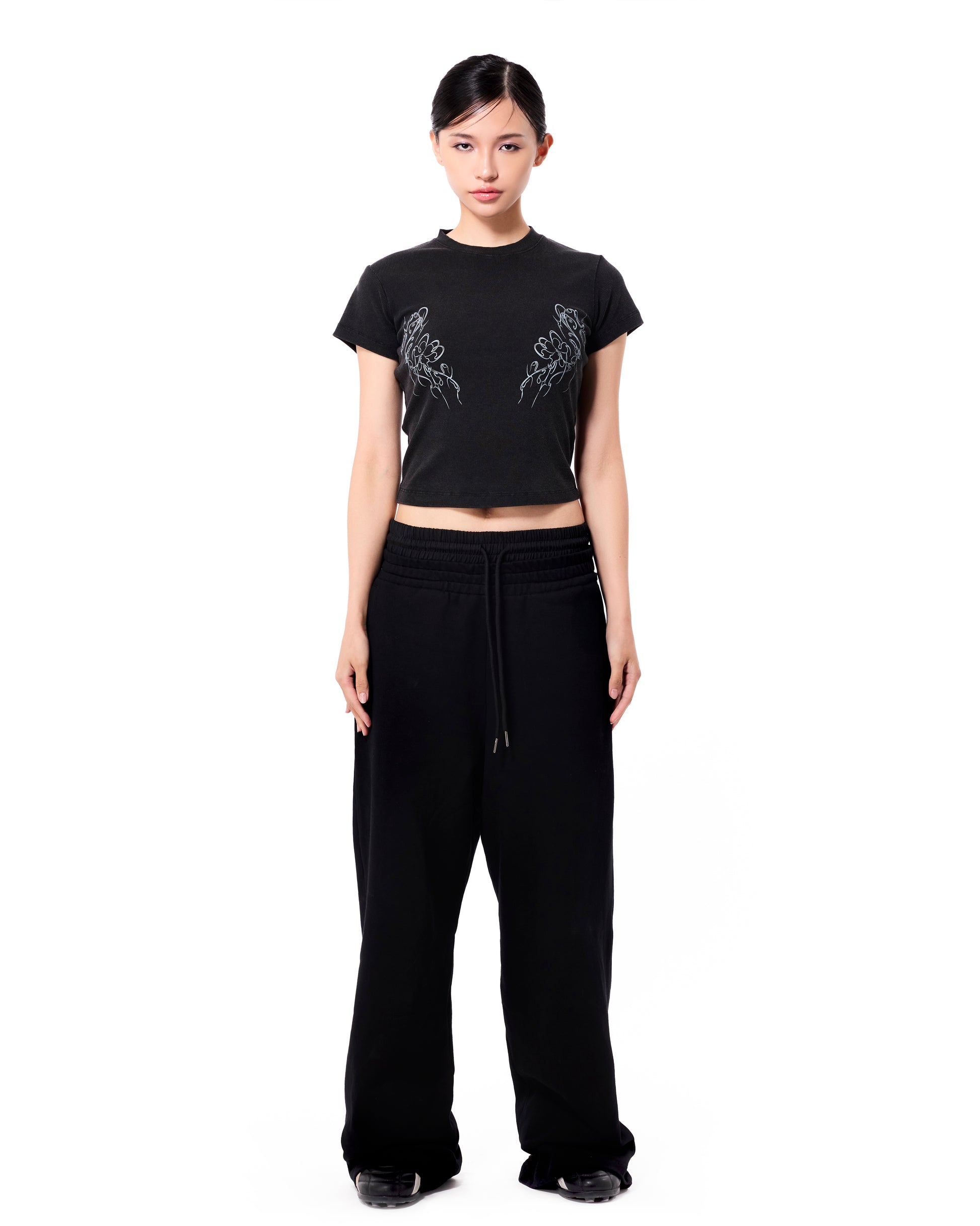 Chrisinni x Miki Unisex Double Waistband Sweatpants - Black