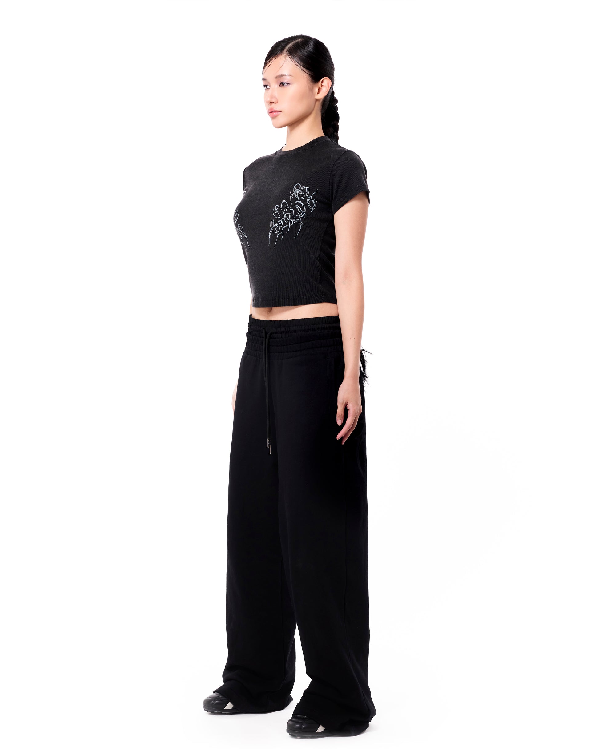 Chrisinni x Miki Unisex Double Waistband Sweatpants - Black