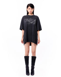 Chrisinni x Miki Women&#39;s T Shirt - Washed Black