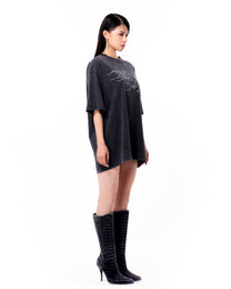 Chrisinni x Miki Women&#39;s T Shirt - Washed Black