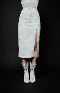 Rebel Reflex Belt Skirt - White