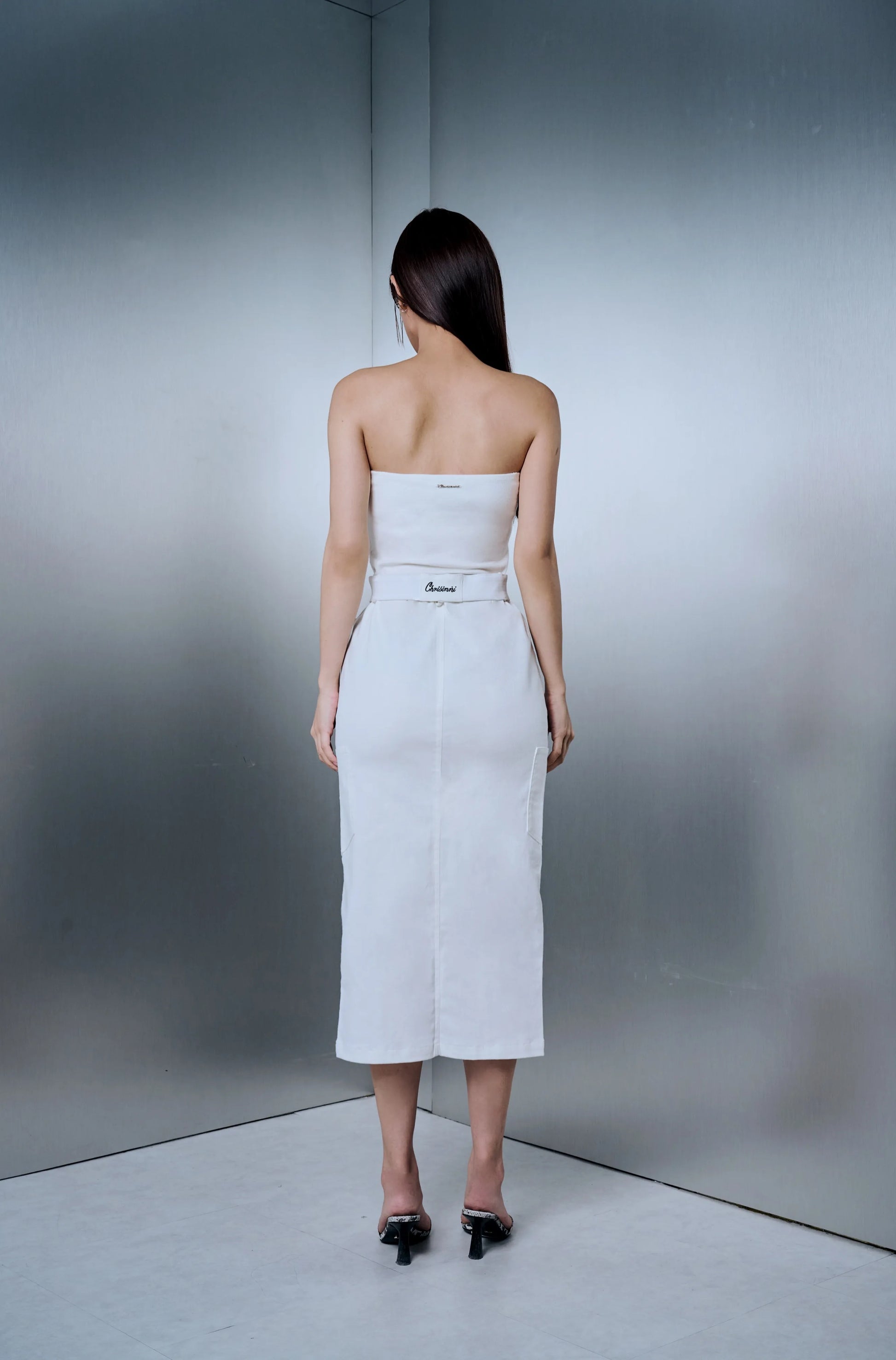 Rebel Reflex Belt Skirt - White