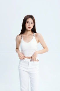 Neck Bra Top - White