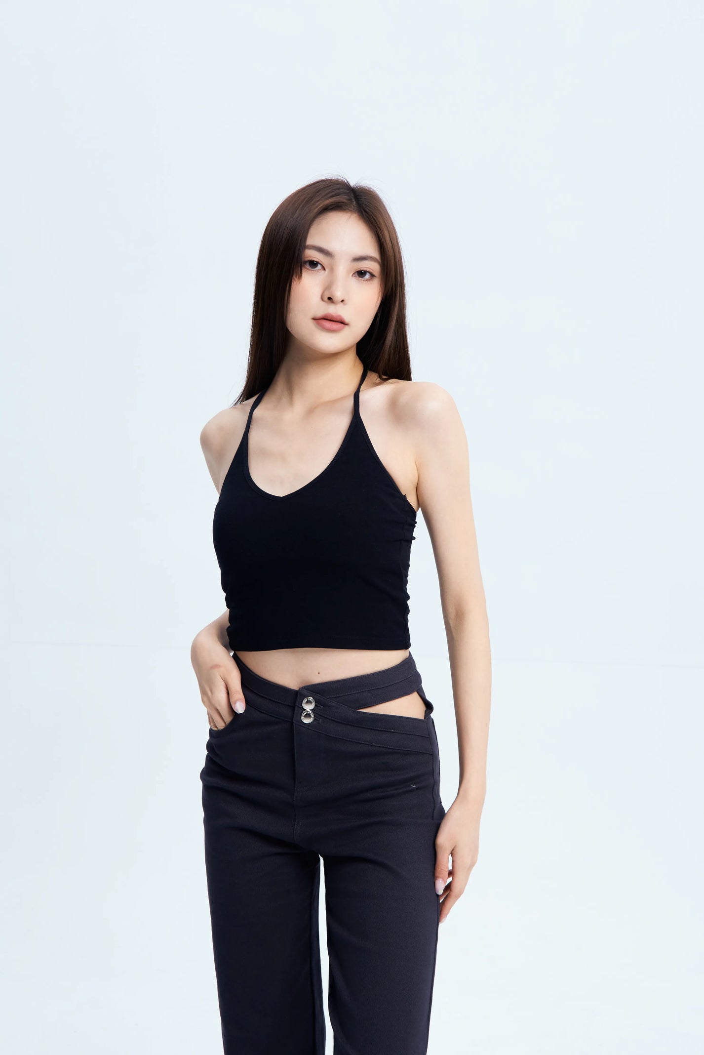 Neck Bra Top - Black