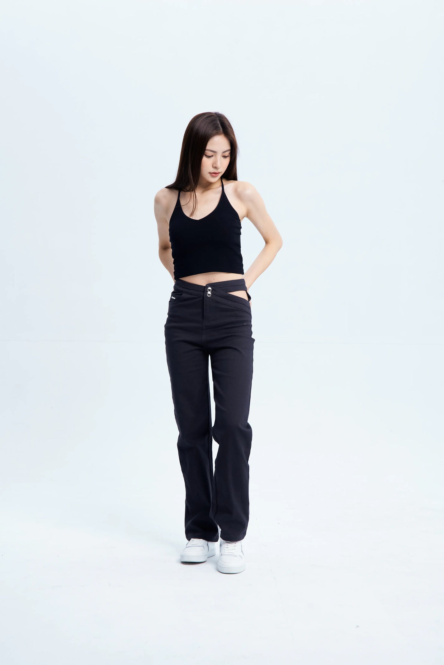 Neck Bra Top - Black