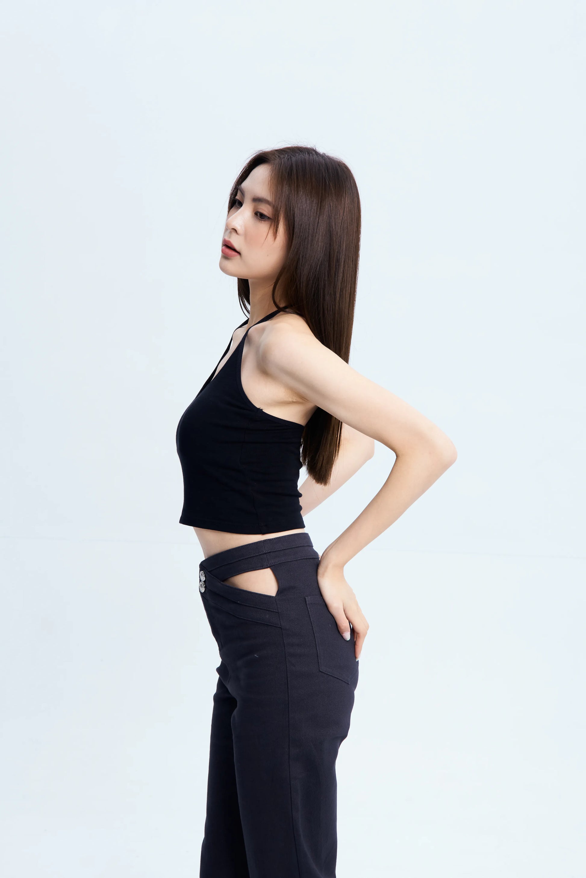 Neck Bra Top - Black
