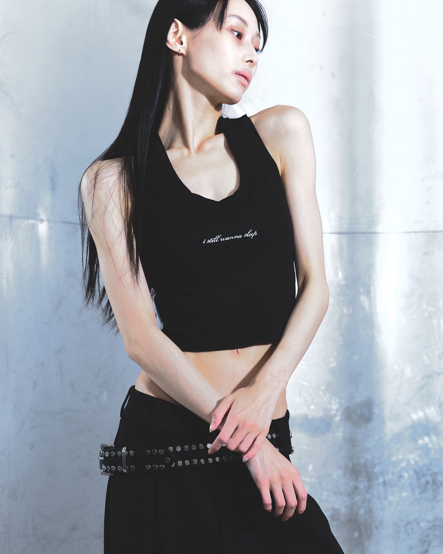 I Still Wanna Sleep Tank Bra Top - Black