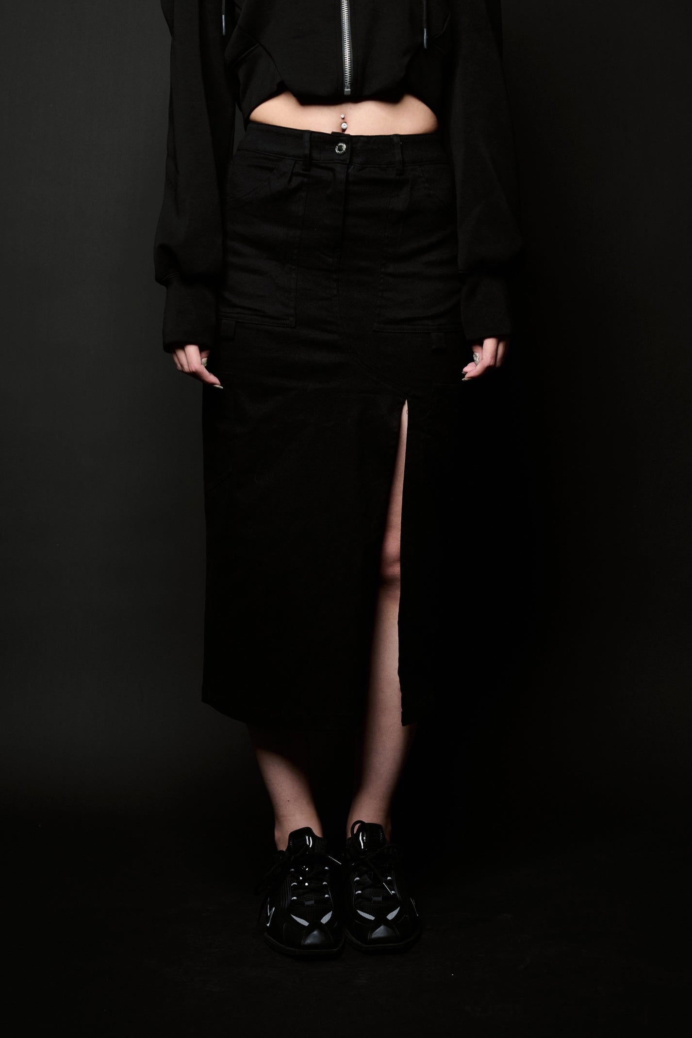 Rebel Reflex Belt Skirt - Black